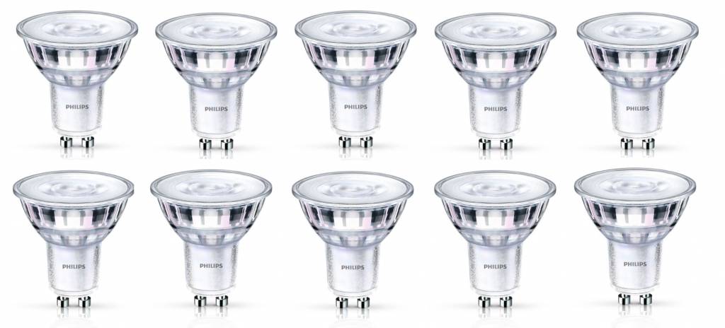 Philips GU10 4.8 Watt LED-lamp Dimbaar 10 Stuks