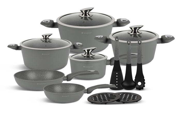 Edenberg Stonetec Line - 15-delige Luxe Pannenset van Gesmeed