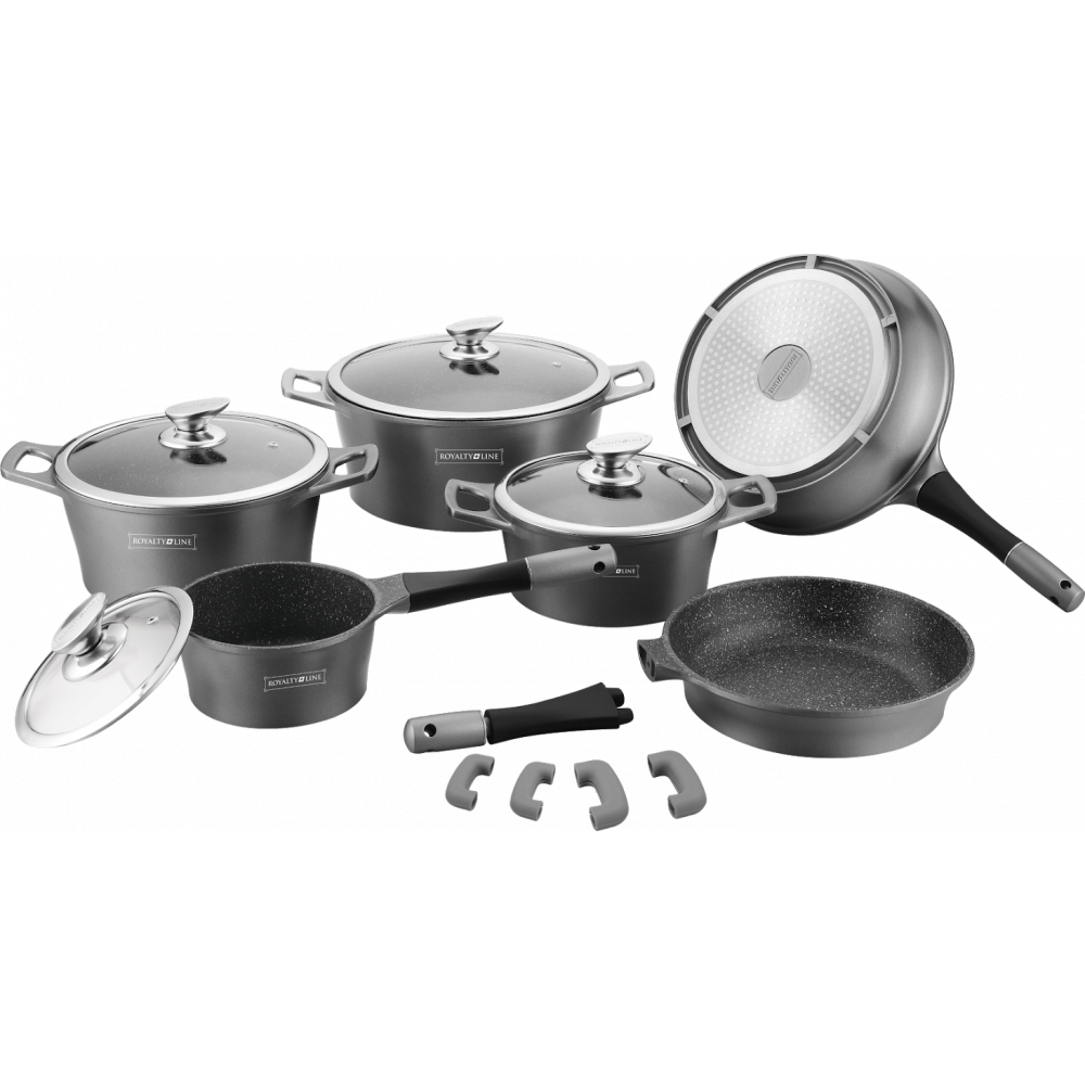Royalty Line RL-ES1014M Kookpannenset - 6 delig - Zilver