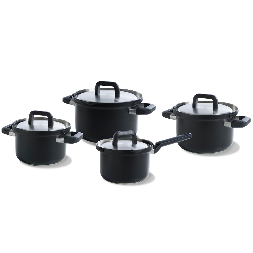 BK Flow Cool Black RVS 4-delige pannenset