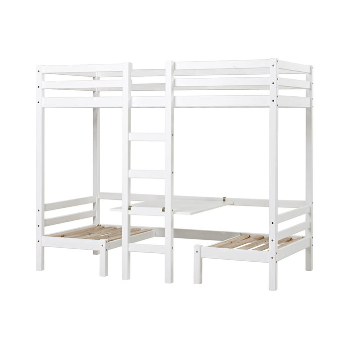 Hioshop BasicJumbo hoogslaper met grijze bank, bureau en incl.