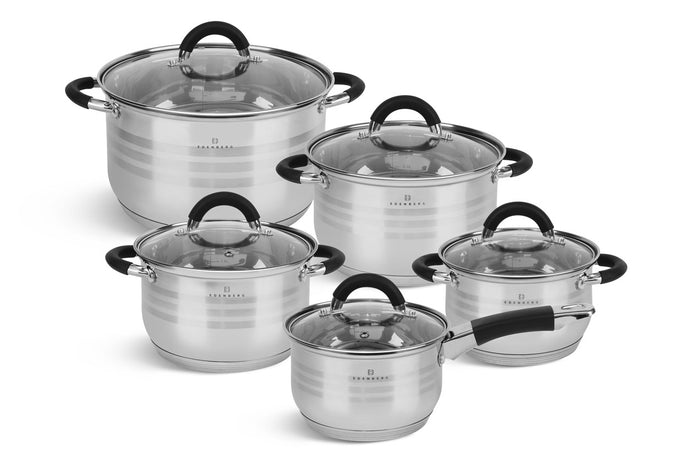 Edenberg Classic Line - Pannenset - RVS - 10 delig - Sandwichbodem