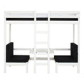 Hioshop BasicJumbo hoogslaper met zwarte bank, bureau en incl.