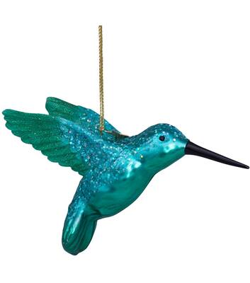 Vondels Ornament glass green hummingbird H8.5cm#