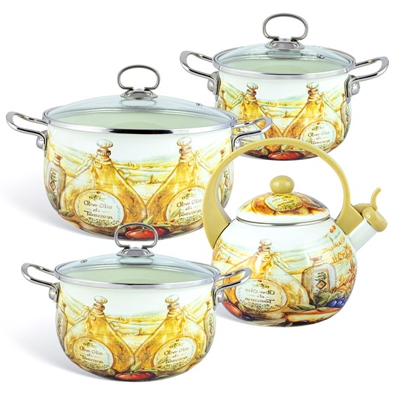 Edenberg Classic Line - 8-delige Luxe Emaille Pannenset