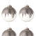 J-Line Kerstballen Glitter Grijs Large Set van 4