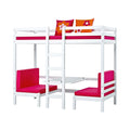 Hioshop BasicJumbo hoogslaper met pink bank, bureau en incl.