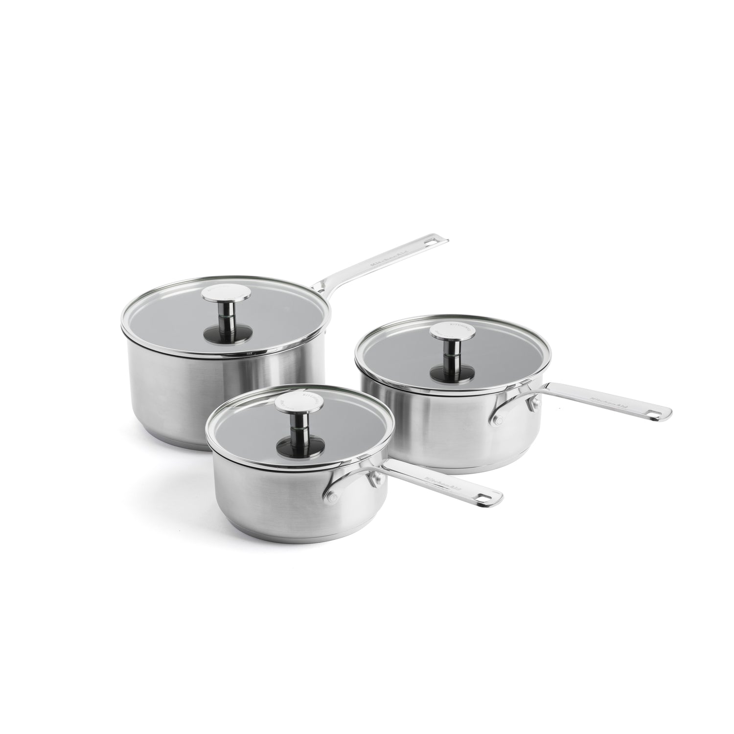 KitchenAid Stainless Steel 3-Delige Steelpan Set 16cm - 18cm - 20cm