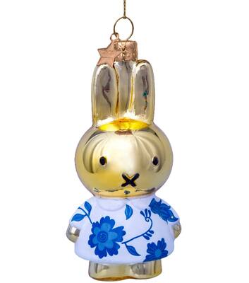 Vondels Ornament glass Nijntje|Miffy Delft blue dress H11cm w|box