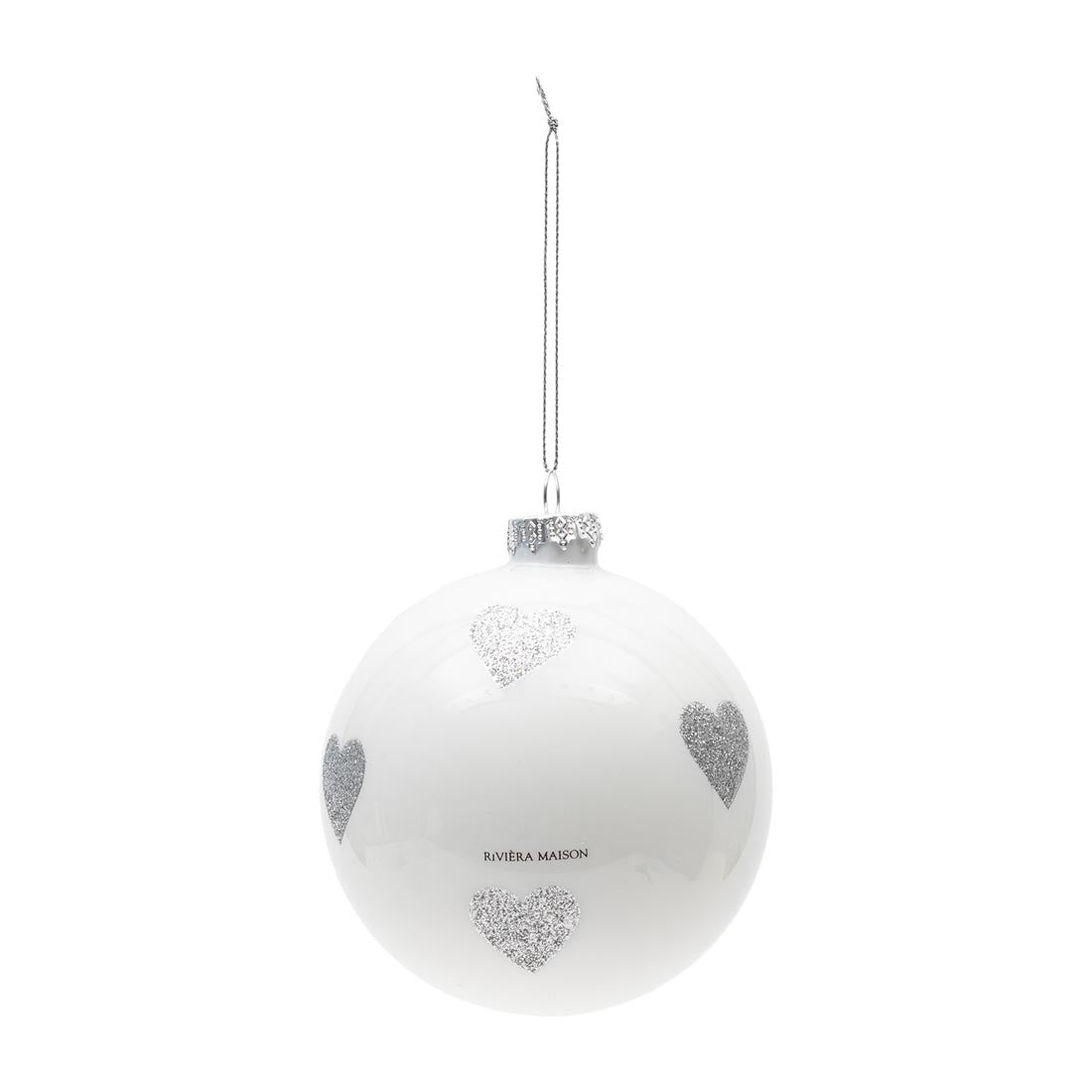 Riviera Maison Lovely Hearts Ornament white Dia 10