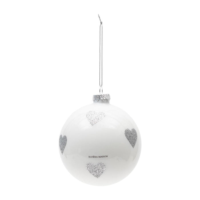 Riviera Maison Lovely Hearts Ornament white Dia 10