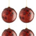 J-Line Kerstballen Bloemen Glas Bordeaux Large Set van 4