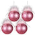 Clayre & Eef Kerstbal Set van 4 Ø 10 cm Roze Glas