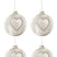 J-Line Kerstballen Hart Strass Zilver Large Set van 4