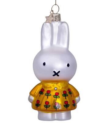 Vondels Ornament glass Miffy yellow dress tulips H11cm w|box