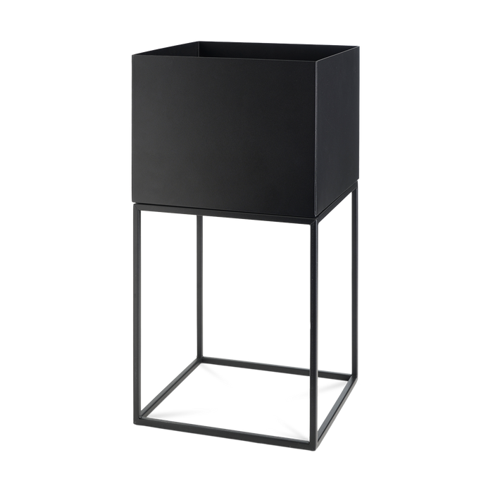 Lisomme Xam staande metalen plantenbak zwart - 28 x 55 cm