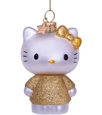Vondels Ornament glass Hello Kitty w|gold dress H9cm w|box#