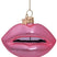 Vondels Glazen kerst decoratie zacht roze opaal sensuele lippen H7.5cm