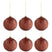J-Line Kerstballen Suiker Bordeaux Small Set van 6