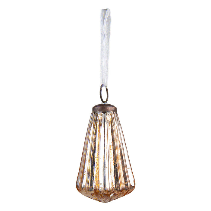 Clayre & Eef Kerstbal  Ø 5 cm Goudkleurig Glas Kerstdecoratie