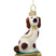 Vondels Glazen kerst decoratie Staffordshire hond met groen kussen