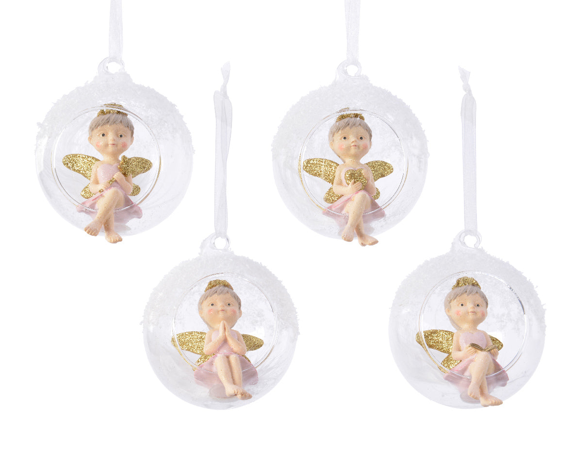 Decoris Engel poly glas d8 cm z.roze a4