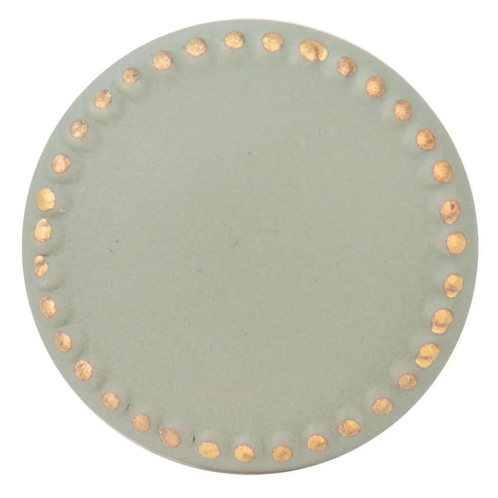 Clayre & Eef Deurknop  Ø 4 cm Groen Goudkleurig Keramiek Meubelknop