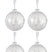 J-Line Kerstballen Suiker Transparant Wit Set van 4