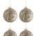 J-Line Kerstballen Fluweel Grijs Goud Medium Set van 4