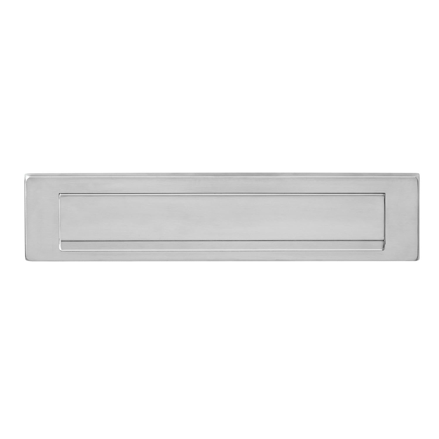Intersteel Brievenbus met klep|regenrand rvs geborsteld