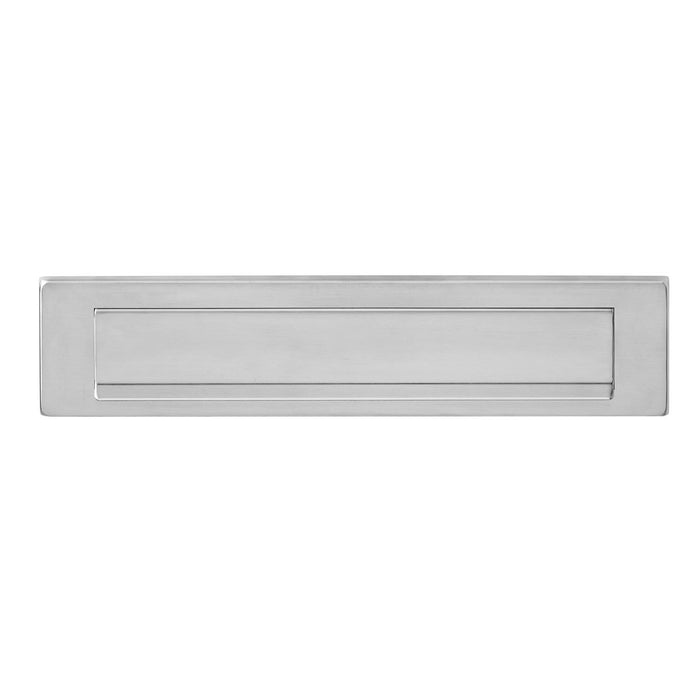 Intersteel Brievenbus met klep|regenrand rvs geborsteld