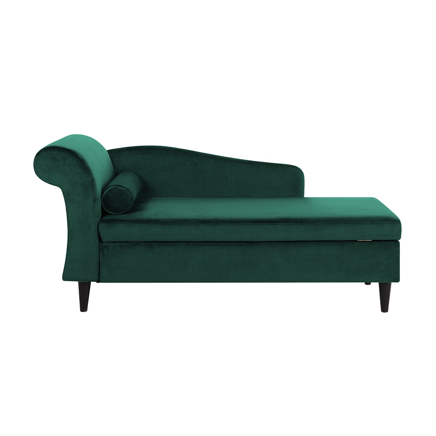 Beliani - LUIRO - Chaise longue - Smaragdgroen - Linkerzijde - Fluweel