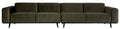WOOOD Statement 4-zitsbank XL - Fluweel - Dark Green Hunter