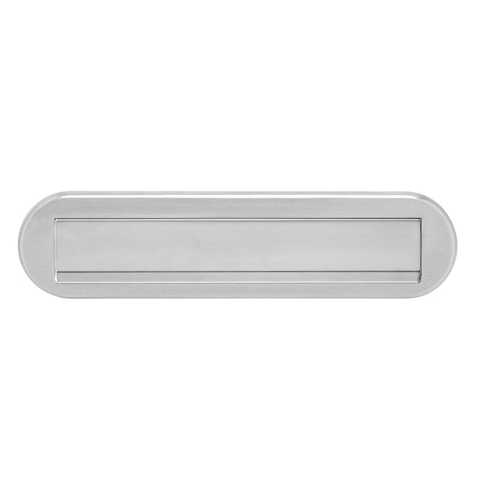 Intersteel Brievenbus ovaal met klep|regenrand rvs geborsteld