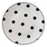 Clayre & Eef Ontbijtbord  Ø 20 cm Wit Zwart Porselein Rond Stippen