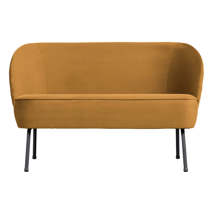 WOOOD Vogue 2-Zits Bankje - Velvet - Mosterd - 68x110x65
