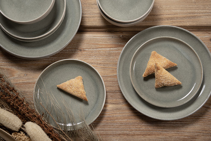 Clayre & Eef Ontbijtbord  Ø 21 cm Groen Keramiek Bord