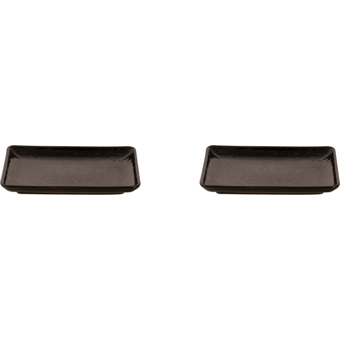 Maastricht Porselein Bord Tahiti 18 x 13 cm Zwart Porselein 2 stuks