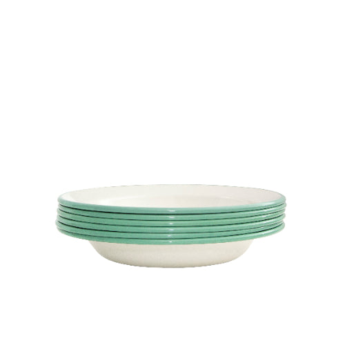 Set van 6 Soepborden, 22 cm, Emaille, Crème - Kockums