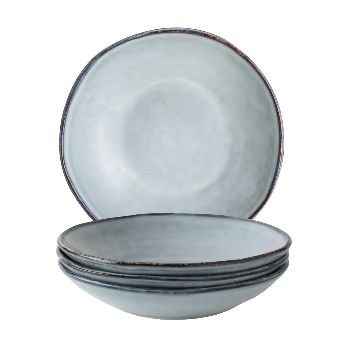 Dutch Rose Giftset 4 Borden Diep 23,5 cm Blauw