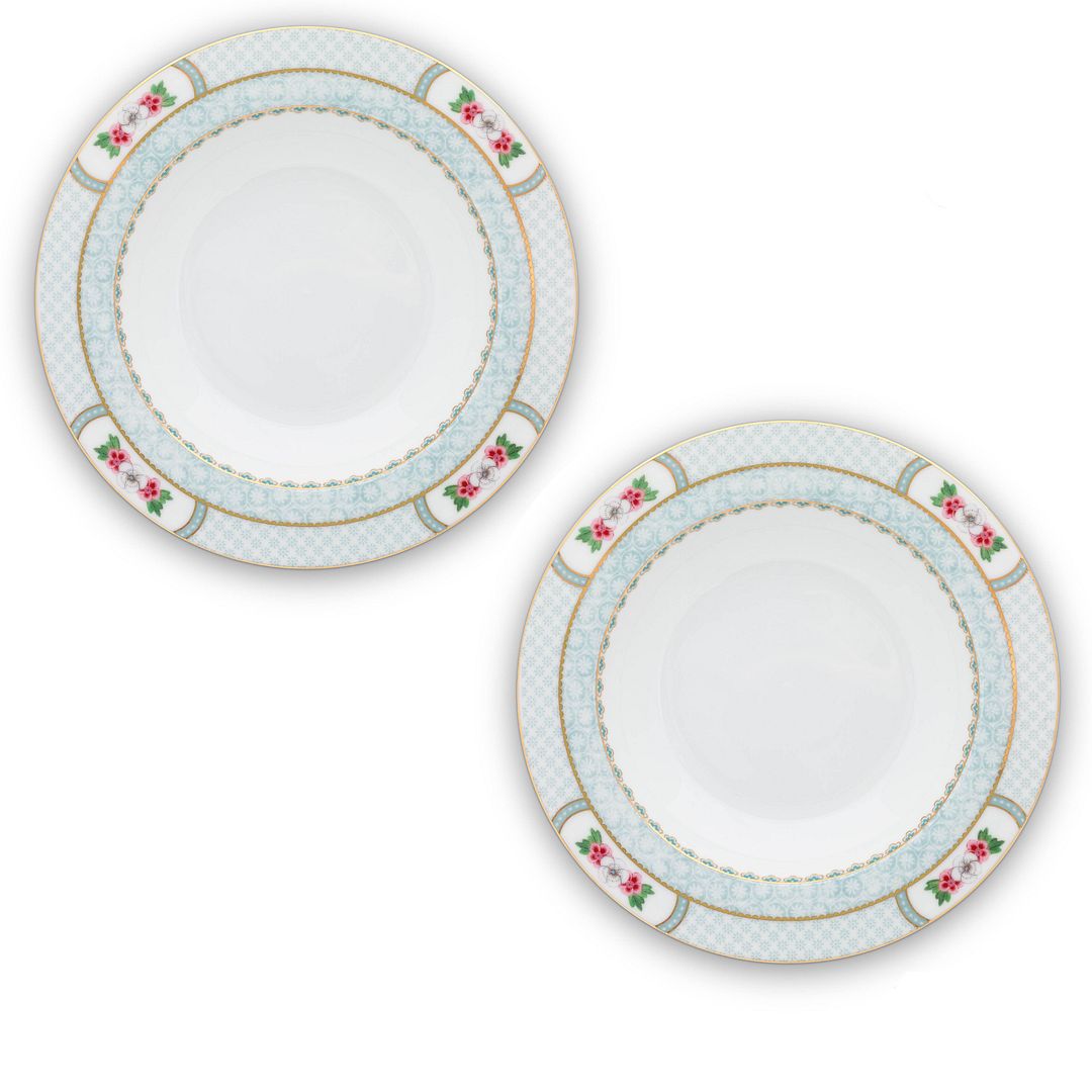 Pip Studio Diepe Borden - Set van 2 - Wit - Blushing Birds - Ø21.5cm