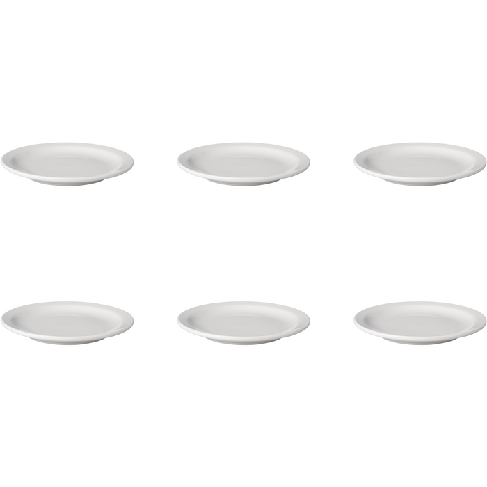 Mammoet Bord smalle rand Budgetline 16 cm Wit Porselein 6 stuks