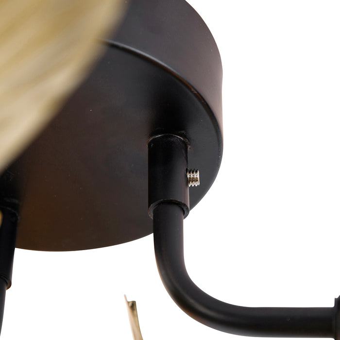 QAZQA Oosterse plafondlamp messing met zwart 3-lichts - Louka