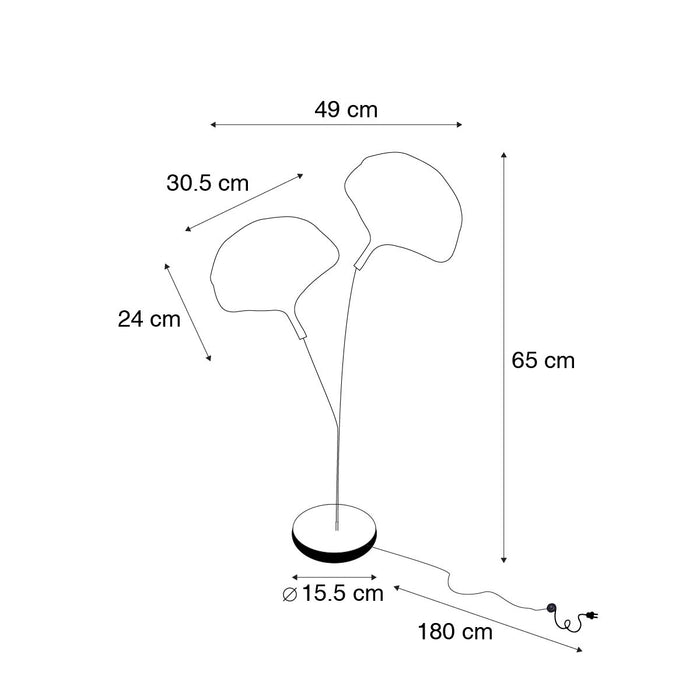 QAZQA Oosterse tafellamp messing met zwart 2-lichts - Louka