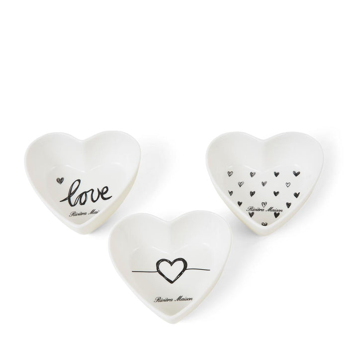 Riviera Maison Serveerschaal - Lovely Heart schaatjes 3 stuks