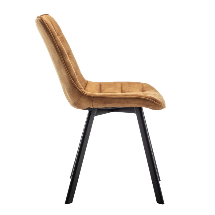 Furnihaus Eetkamerstoel Felix Velvet Geel Set van 2