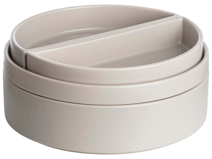 Gusta Serveerset Ø18,8x8,2cm Taupe 4 delig