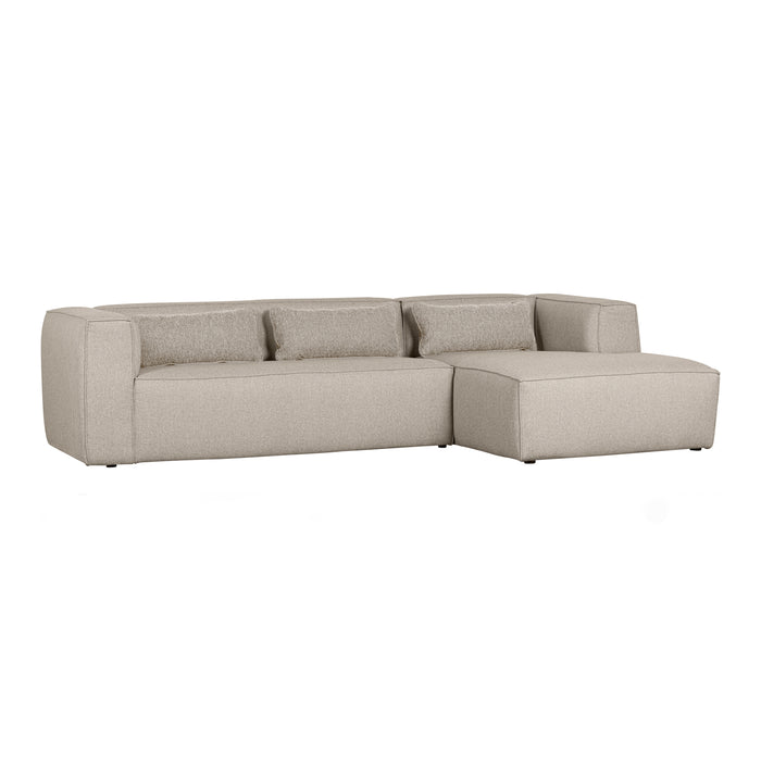 WOOOD Bean Hoekbank met Chaise Longue Rechts - Melange - Beige