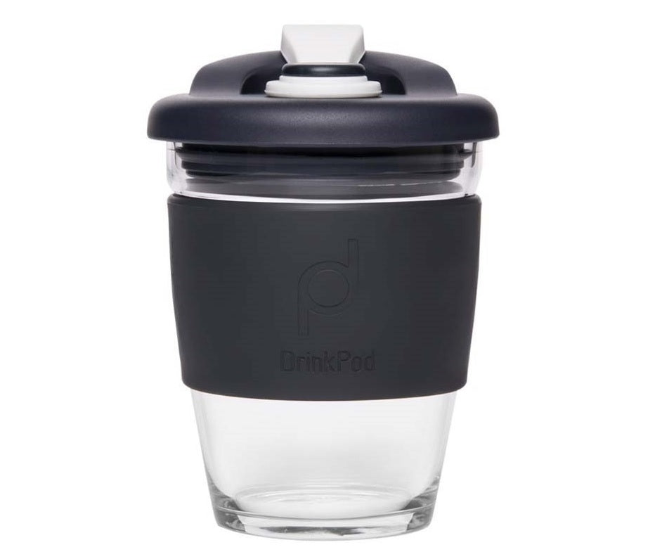 Pioneer - Herbruikbare Koffiebeker - 340ml - Zwart - Glas - Pioneer