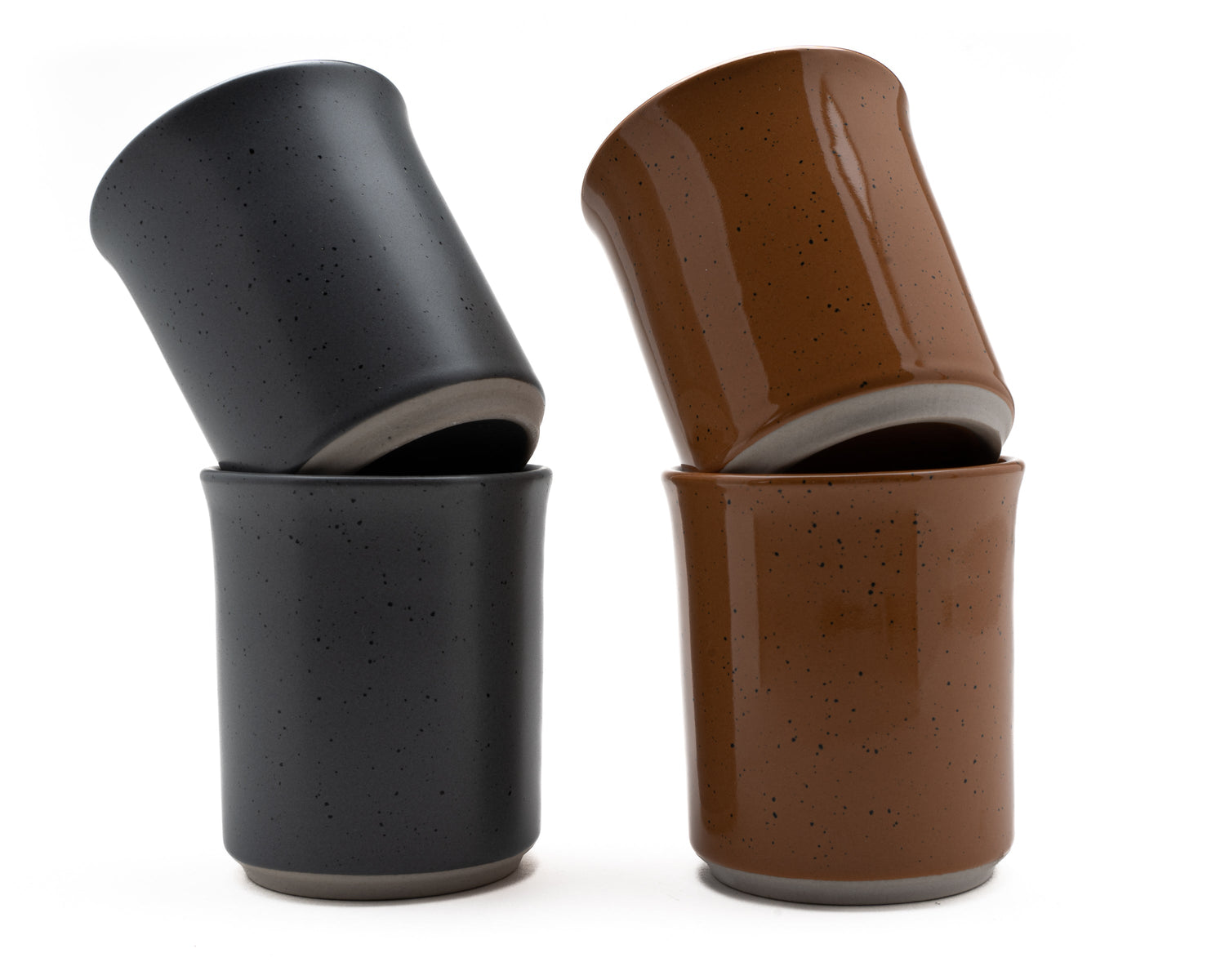 Kade 171 - Koffiekopjes - set van 4 kopjes - 150ML - bruin - grijs -